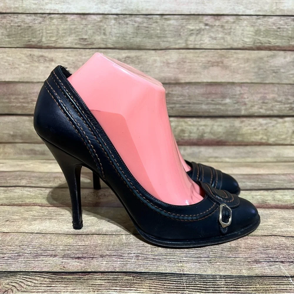 Salvatore Ferragamo Black Leather Heels